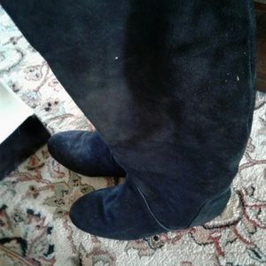 Colin Stuart Black Suede Boots, Size 9B